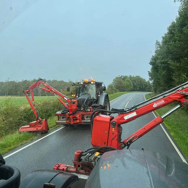 To røde kantslått-biler